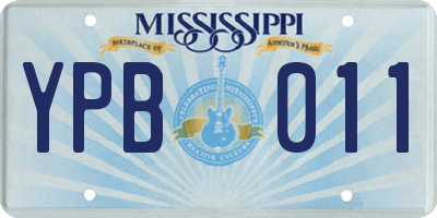 MS license plate YPB011