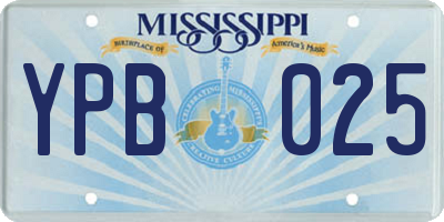 MS license plate YPB025