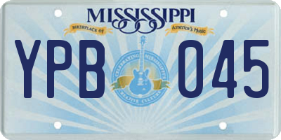 MS license plate YPB045