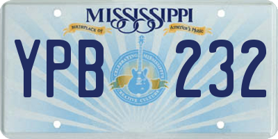 MS license plate YPB232