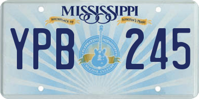 MS license plate YPB245