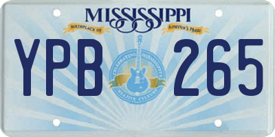 MS license plate YPB265
