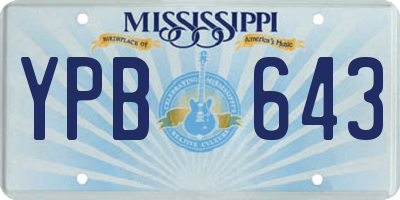 MS license plate YPB643