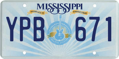 MS license plate YPB671
