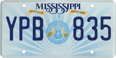 MS license plate YPB835