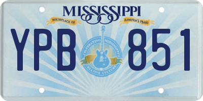 MS license plate YPB851