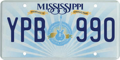 MS license plate YPB990