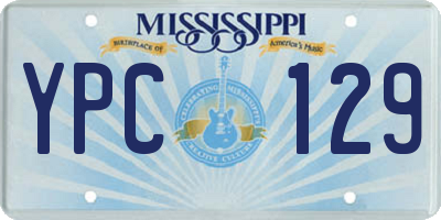 MS license plate YPC129