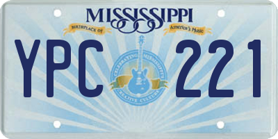 MS license plate YPC221