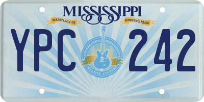 MS license plate YPC242