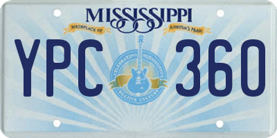 MS license plate YPC360