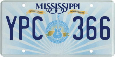 MS license plate YPC366
