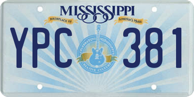 MS license plate YPC381