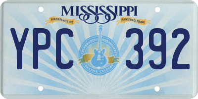 MS license plate YPC392