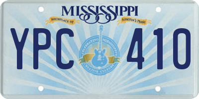 MS license plate YPC410