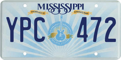 MS license plate YPC472