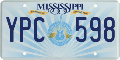 MS license plate YPC598