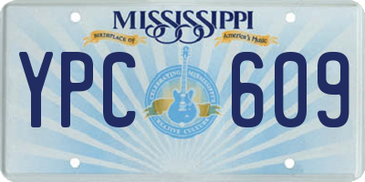 MS license plate YPC609
