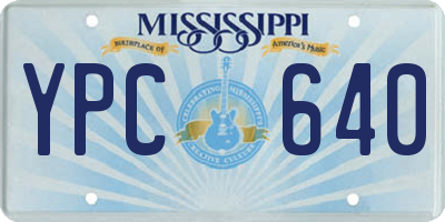 MS license plate YPC640