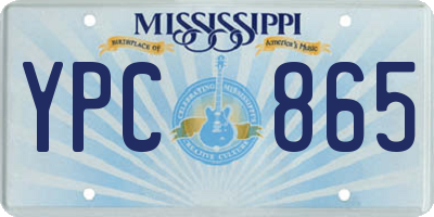 MS license plate YPC865