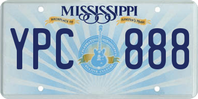 MS license plate YPC888