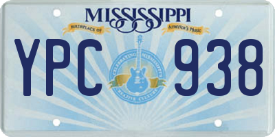 MS license plate YPC938