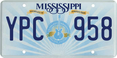 MS license plate YPC958