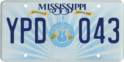MS license plate YPD043