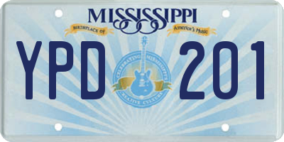 MS license plate YPD201