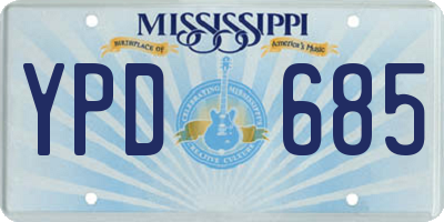 MS license plate YPD685