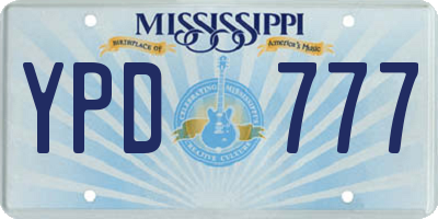 MS license plate YPD777