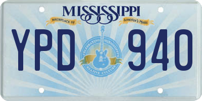 MS license plate YPD940