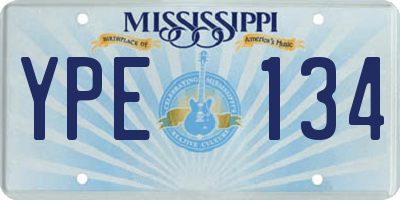 MS license plate YPE134