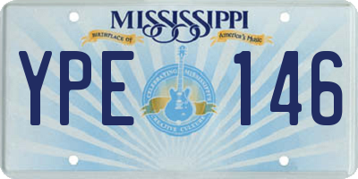 MS license plate YPE146