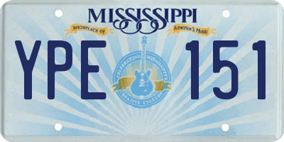 MS license plate YPE151
