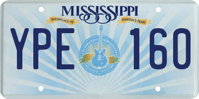 MS license plate YPE160