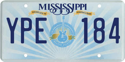 MS license plate YPE184