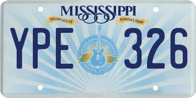 MS license plate YPE326