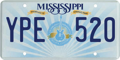 MS license plate YPE520
