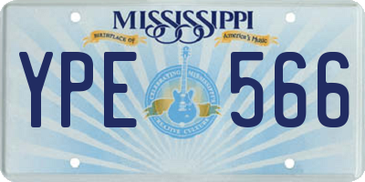MS license plate YPE566