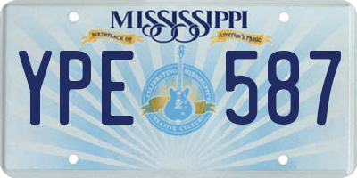 MS license plate YPE587