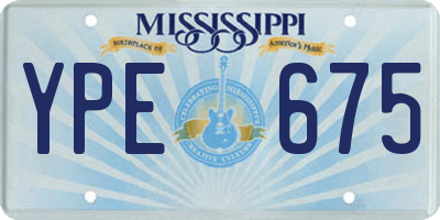 MS license plate YPE675