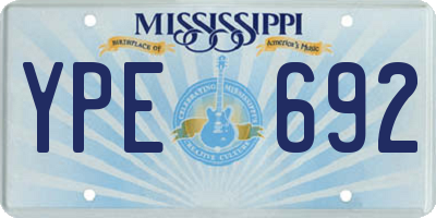 MS license plate YPE692
