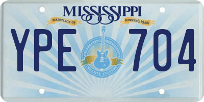 MS license plate YPE704