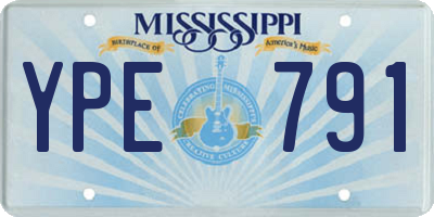 MS license plate YPE791
