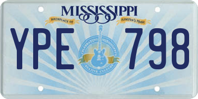 MS license plate YPE798