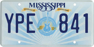 MS license plate YPE841