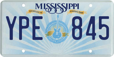 MS license plate YPE845