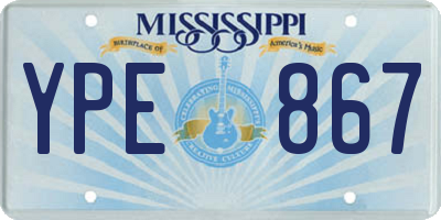 MS license plate YPE867