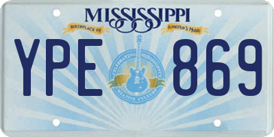 MS license plate YPE869